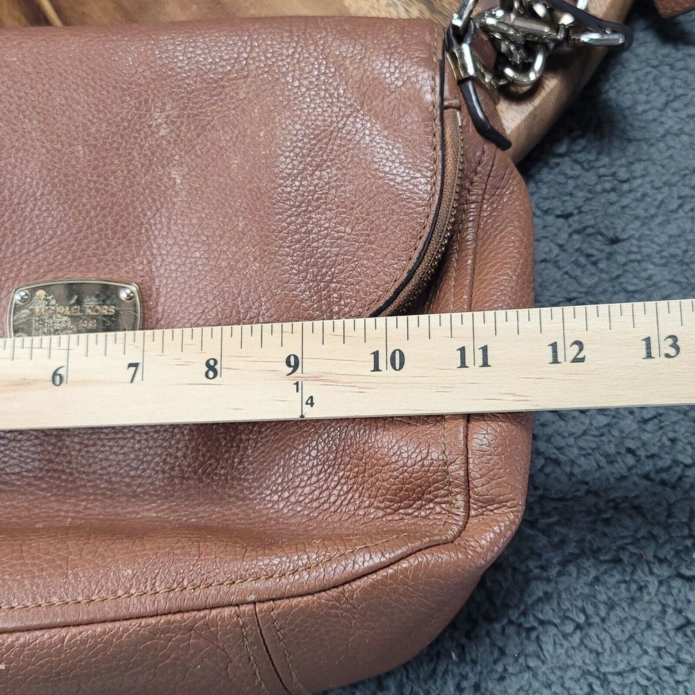 Michael Kors Bedford Leather Medium Brown Convertible Shoulder Crossbody Bag - Picture 15 of 16